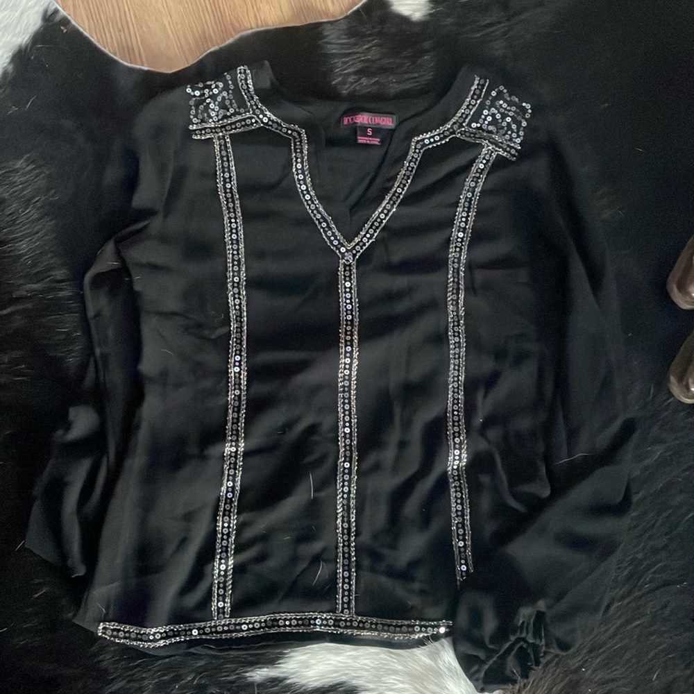 Sheer L/S Bling Top